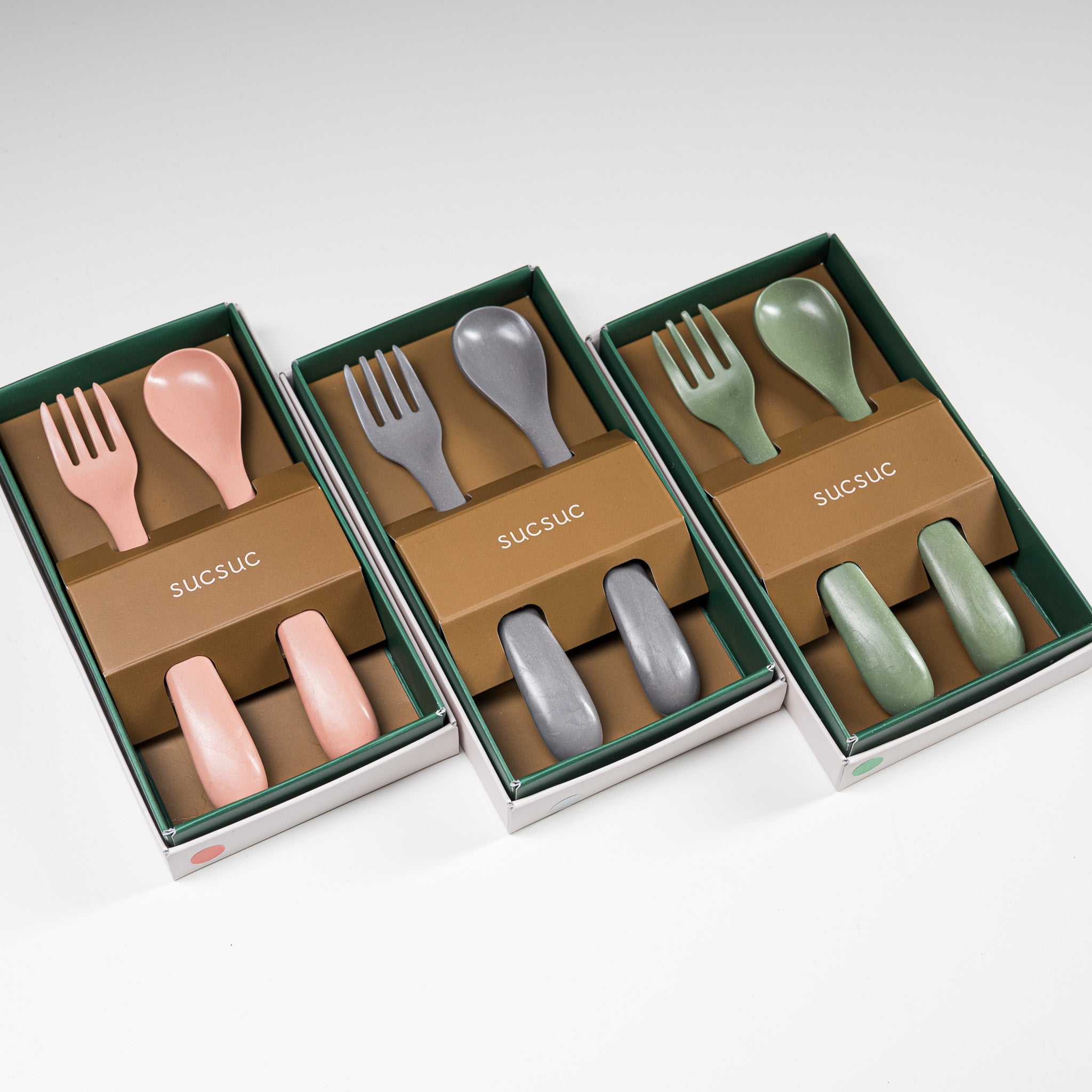 SUCSUC Antibacterial Kids Cutlery Set - BPA-Free Plastic Utensils for Toddlers (3 Colors) | Perfect for School Lunches, Travel & Family Dining