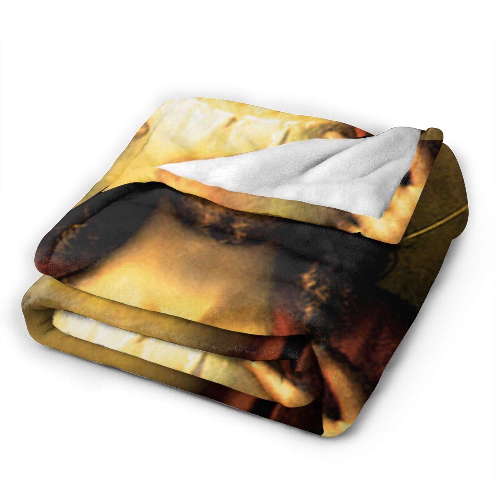 Jesus Christ Sacred Heart Throw Blanket - Ultra Soft Micro Fleece Blanket for Bed, Couch & Living Room - 80x60 Inches - Cozy Warm Blanket for Prayer, Meditation & Relaxation