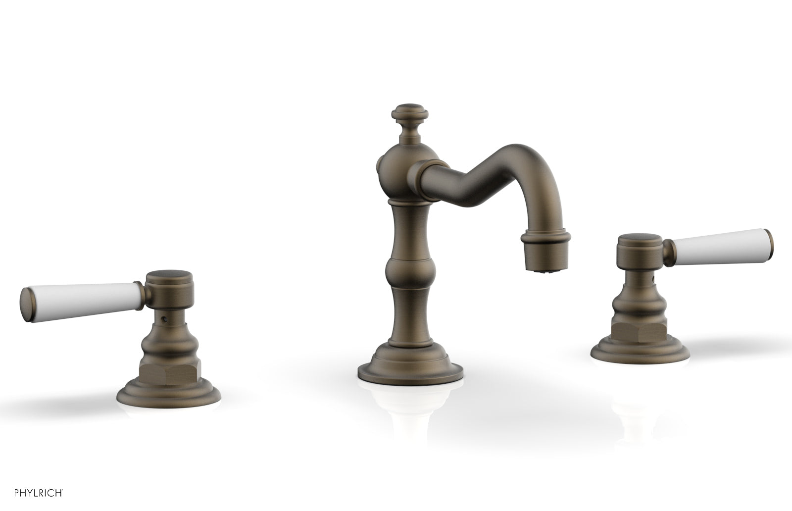 HENRI Widespread Bathroom Faucet in Satin White with Lever Handles - Model 161 02 | Perfect for Modern Bathroom Vanities and Powder Rooms