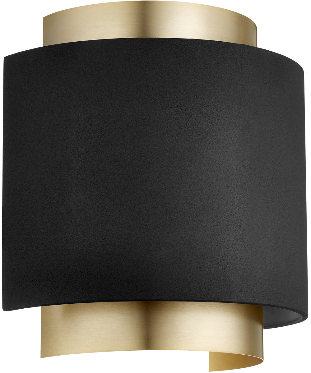 Vintage Black Wall Sconce with Aged Brass Finish - Modern Lighting Fixture for Bedroom, Living Room, or Hallway Decor