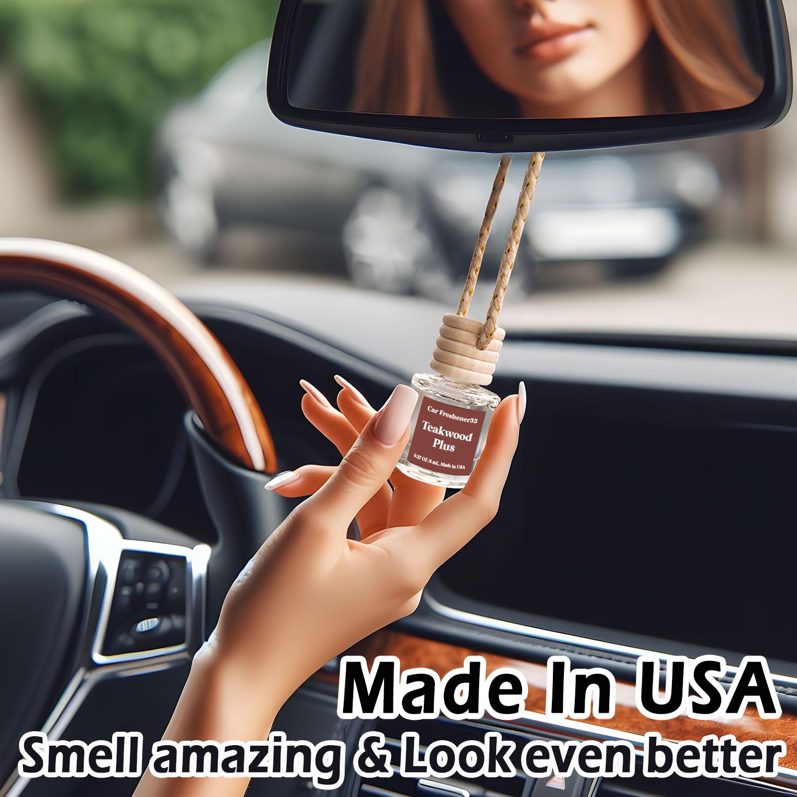 Premium Car Air Freshener Hanging - Long Lasting Scent Diffuser for Vehicles | Cute Car Accessories for Women | Made in USA (2 Pack) | Perfect for Daily Commute & Road Trips