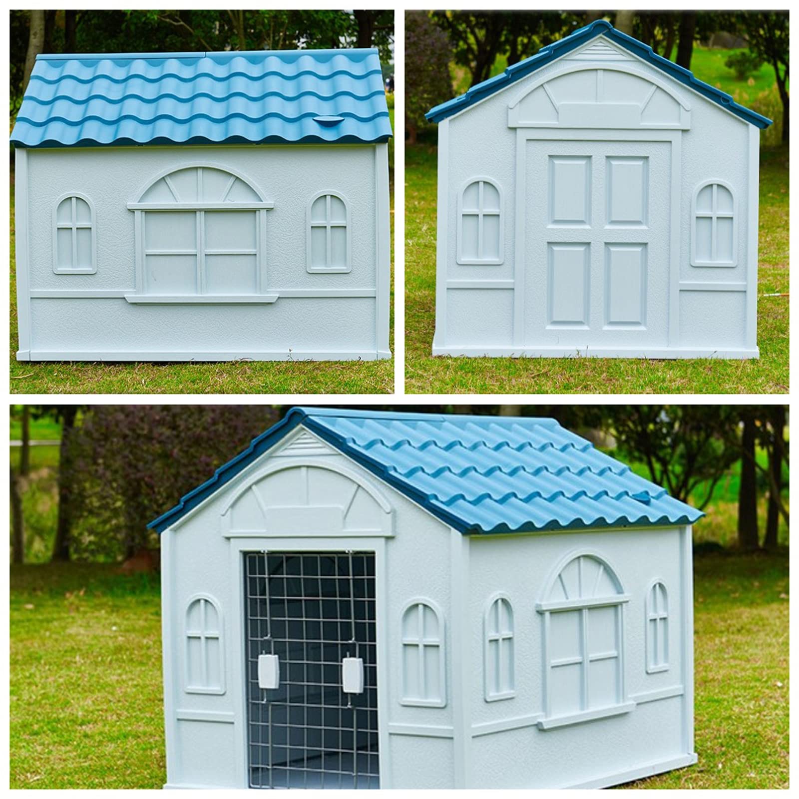 Durable Indoor & Outdoor Dog House for Small, Medium & Large Dogs - Weatherproof Pet Kennel with Ventilation, Easy to Clean (Size M, Red) - Perfect for Backyard, Patio, or Garage Use