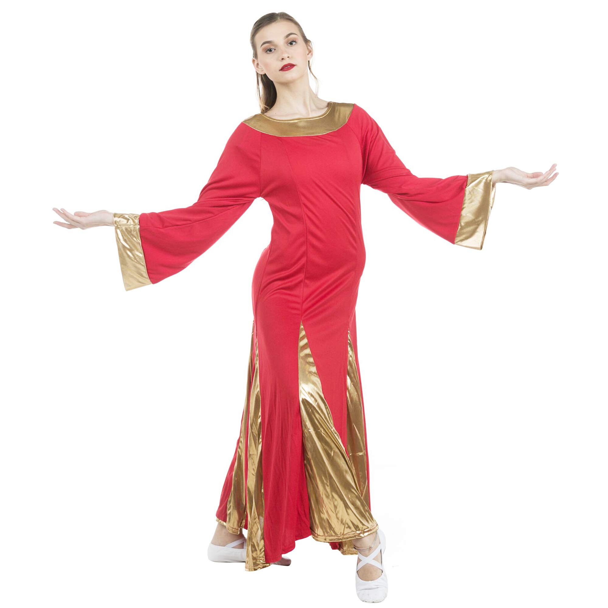 Danzcue Women's Praise Robe Dress - Elegant Church Worship Dress for Women, Comfortable Long Sleeve Choir Robe - Perfect for Church Services, Choir Performances & Religious Events