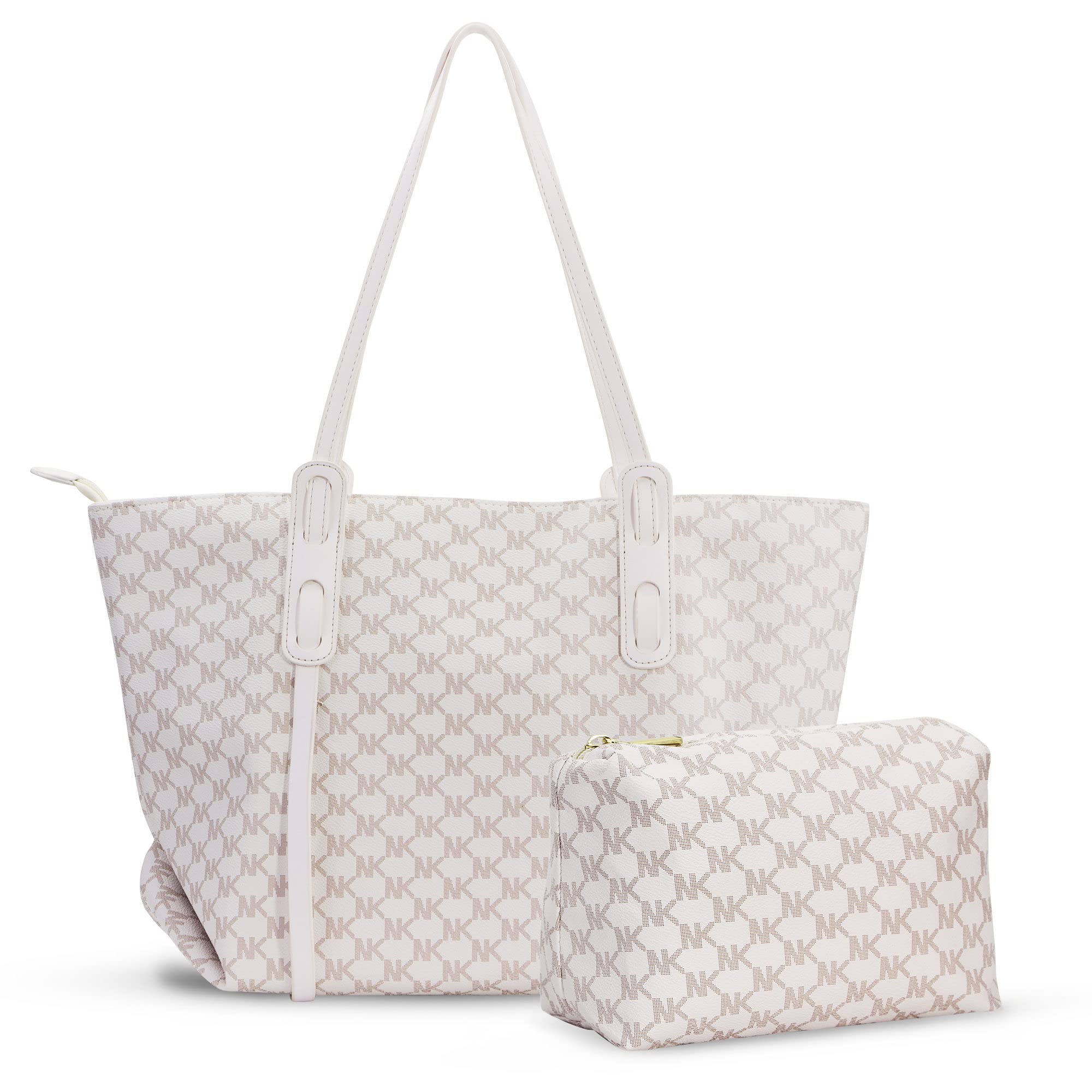 DAENO Women's Large Tote Bags with Zipper - 2-Piece Set of Stylish Shoulder Purses & Handbags for Work, Travel & Everyday Use