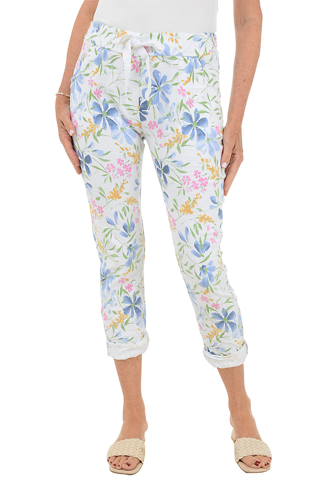 Women's Floral Print Stretch Jeggings - Comfortable High Waist Skinny Jeans for Spring & Summer - Perfect for Casual Wear, Work & Travel