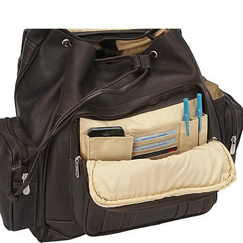 Premium Piel Leather Double Loop Flap Laptop Backpack for Men & Women - Stylish Business Travel & College Commuter Bag