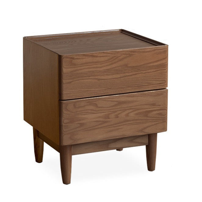 17.3×15.0×19.3 inch / 44×38×49 cm / Walnut color / Ash wood bedside cabinet