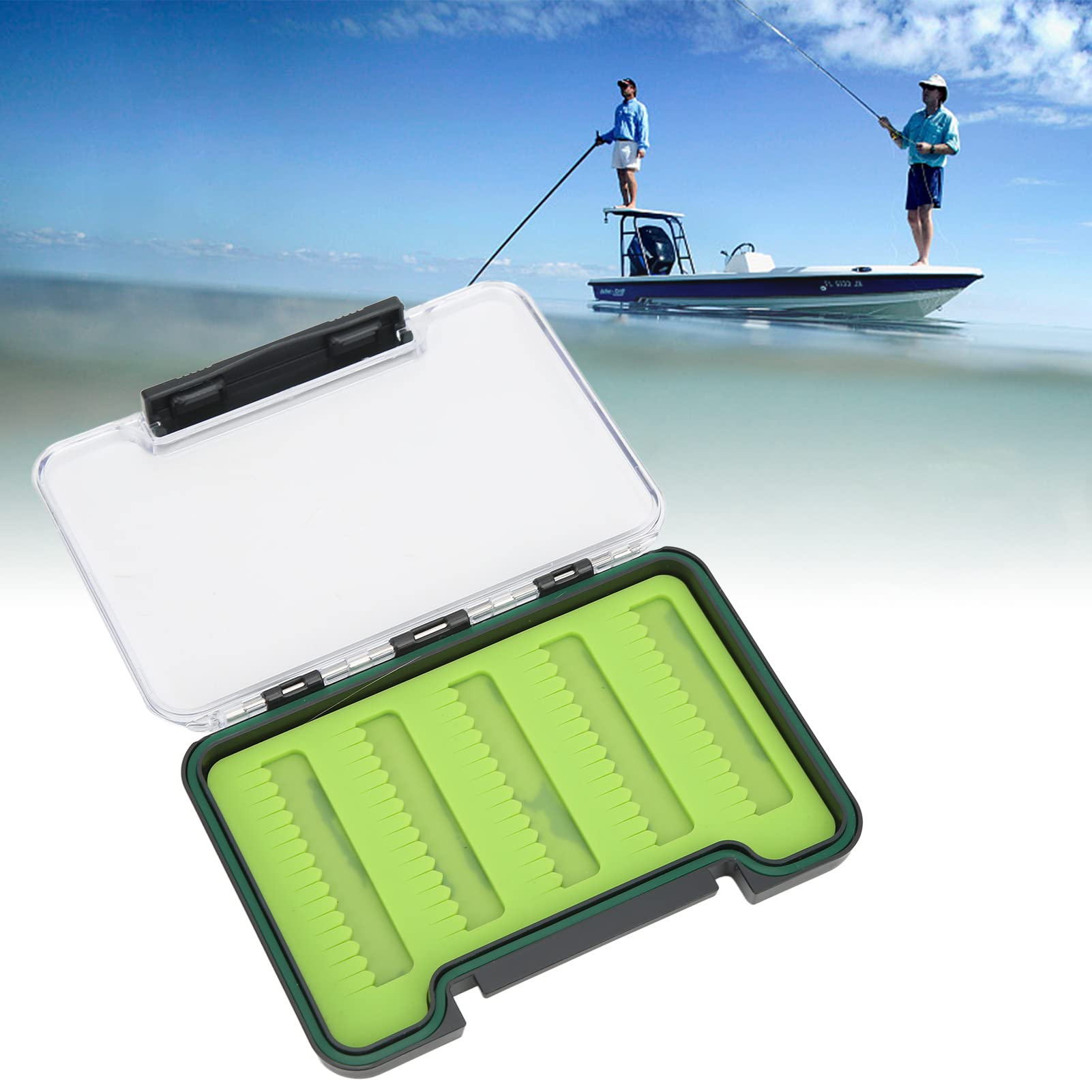 Ubersweet® Lightweight Portable Fly Fishing Dry Flies Box - Large Capacity, Impact Resistant Pocket-Size Tackle Storage for Fishing Gear Enthusiasts | Perfect for Trout, Bass & Fly Fishing Trips | Camping, Hiking & Outdoor Adventures