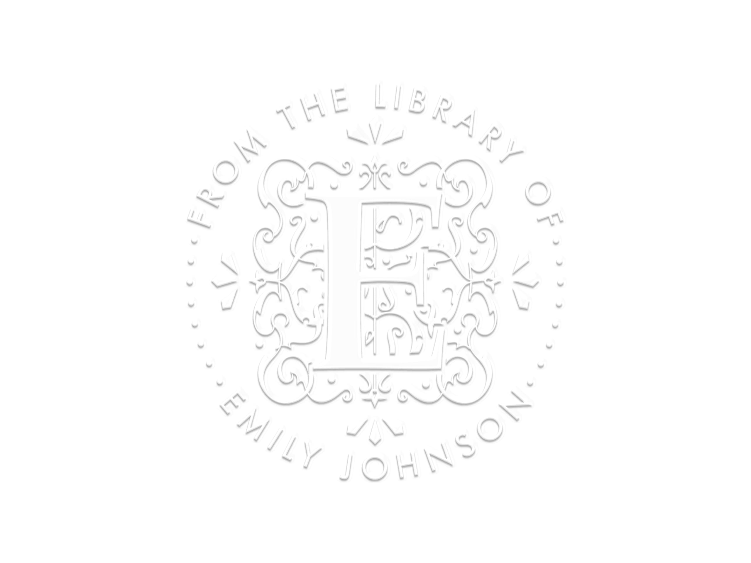 Custom Gothic Initial Book Embosser - Personalized Letter Embosser Stamp with Self-Inking - Vintage Library Stamp Gift for Book Lovers (1.5