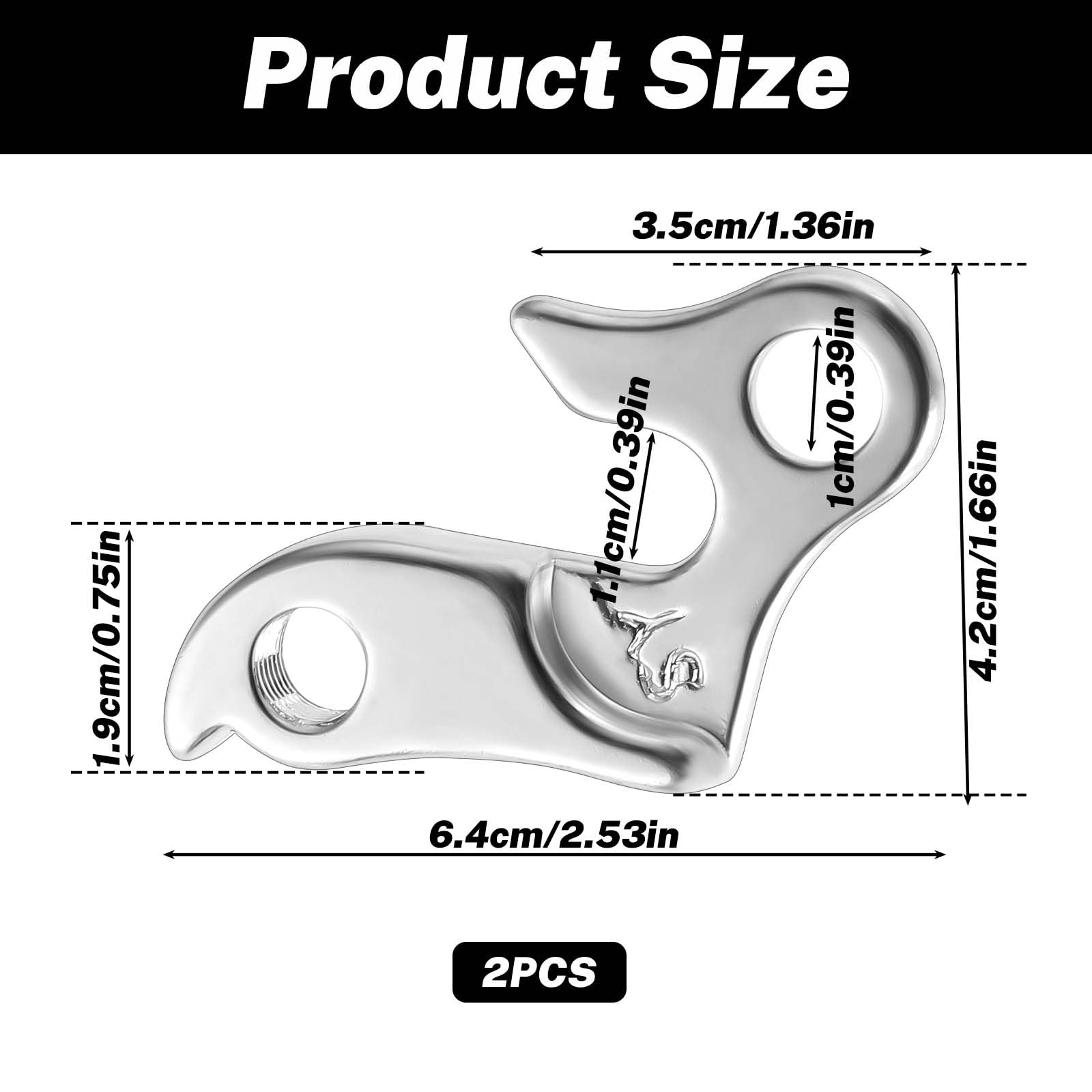 Universal Bicycle Derailleur Hanger - 2 Pack Replacement Gear Tail Hook for Road Bike, Mountain Bike & Cyclocross Bike | Durable Frame Repair Part for Smooth Gear Shifting | Perfect for Commuting, Trail Riding & Racing