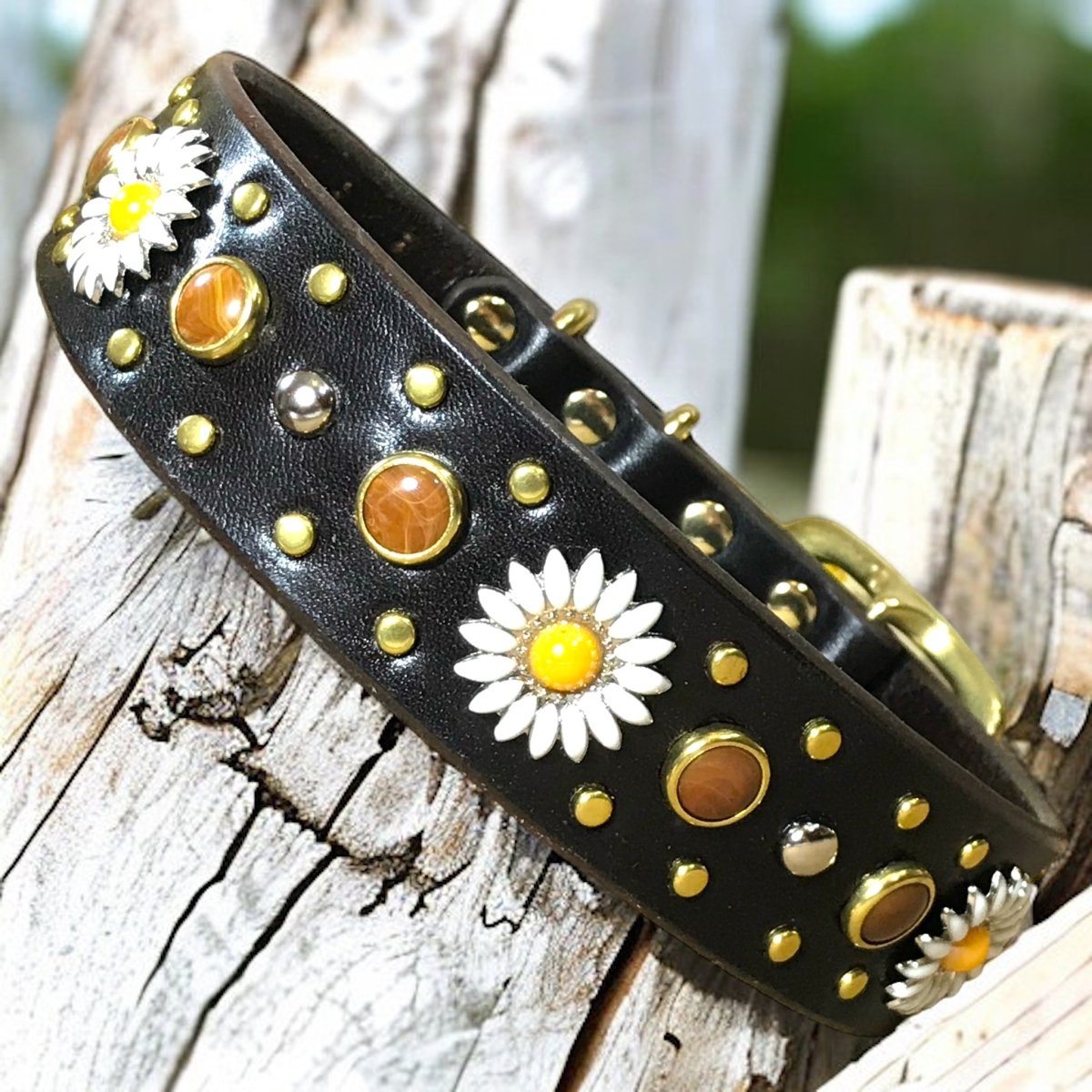Premium Kalina Genuine Leather Dog Collar - Adjustable & Durable Pet Collar for Small Medium Large Dogs - Perfect for Daily Walks, Training & Outdoor Adventures