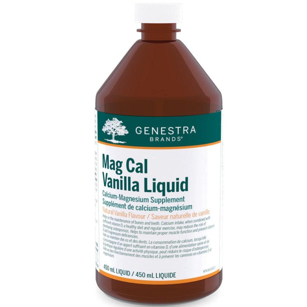 Genestra Mag Cal Natural Vanilla Flavor Magnesium Calcium Supplement 450ml - Supports Bone Health, Muscle Function & Relaxation - Perfect for Daily Wellness Routine & Active Lifestyles