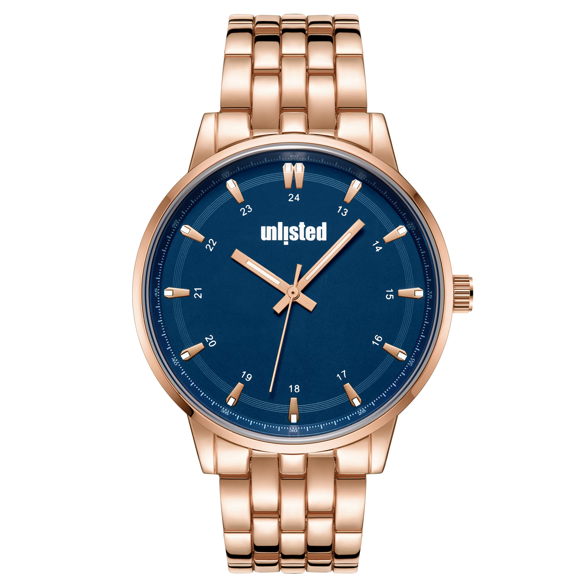 Kenneth Cole Unlisted Men's Rose Gold Bracelet Watch - Classic Analog Quartz Dress Watch for Business, Wedding & Formal Occasions