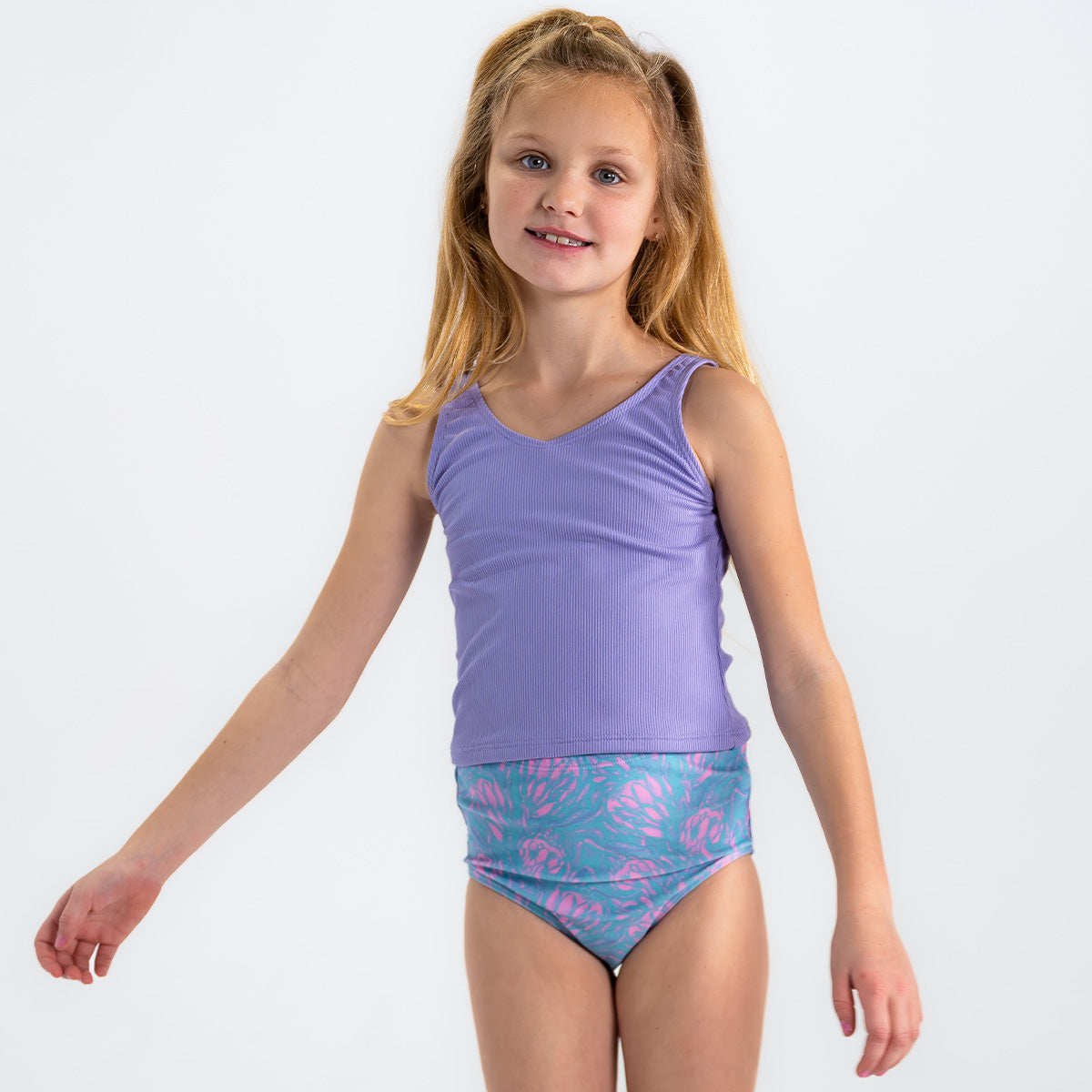 Girls V Neck Tankini Top - Comfortable Swimwear for Kids - Perfect for Beach, Pool & Summer Activities