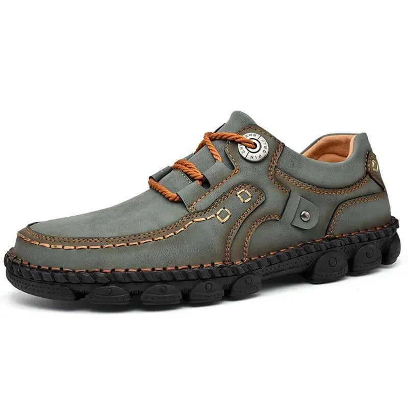 Hawk Rugged Lace-Up Leather Work Boots for Men - Durable Outdoor Hiking & Construction Shoes for Tough Terrain
