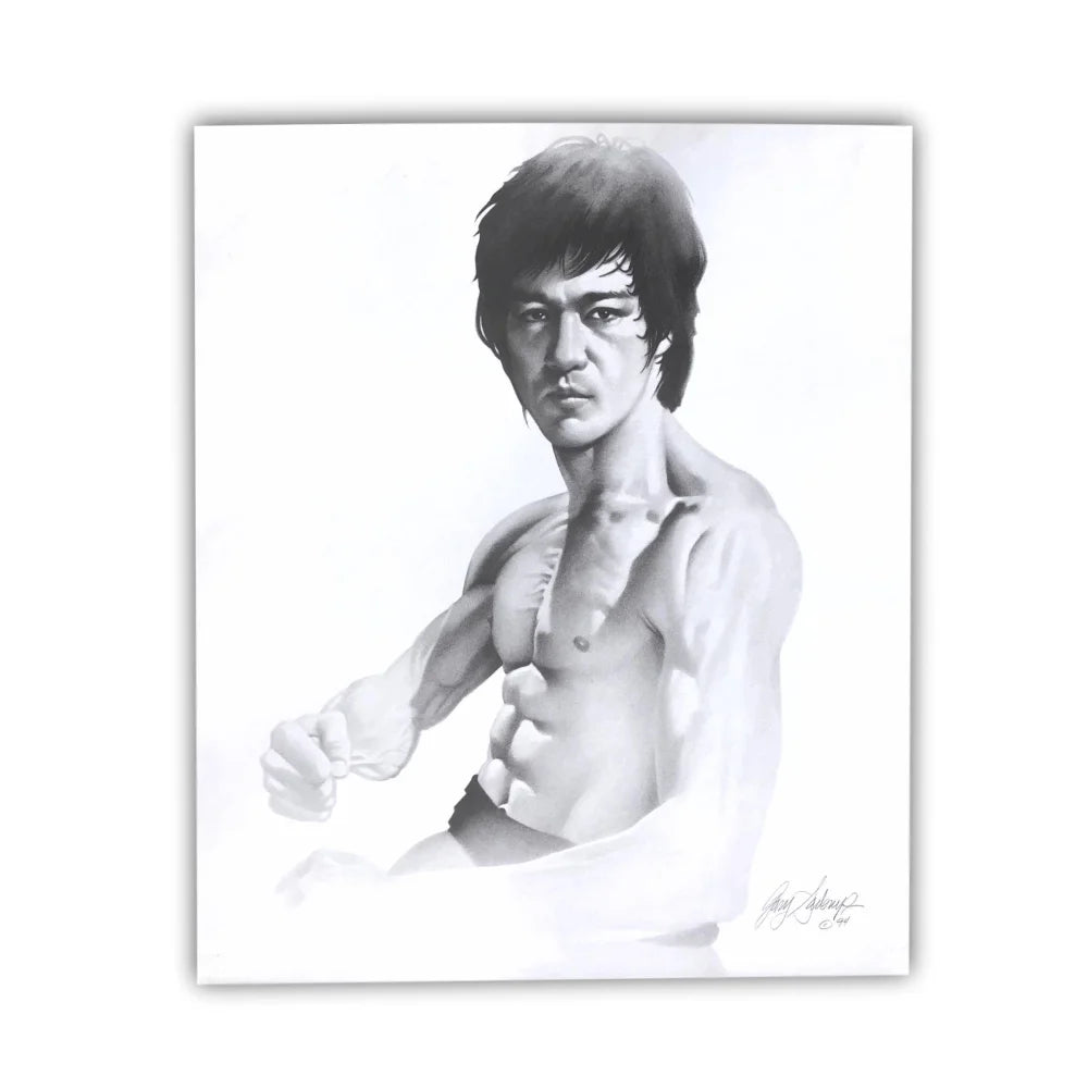 Authentic Bruce Lee 20x24 Lithograph by Gary Saderup - Signed Kung Fu Poster for Home Gym & Martial Arts Studio Decor | Limited Edition Collectible Art