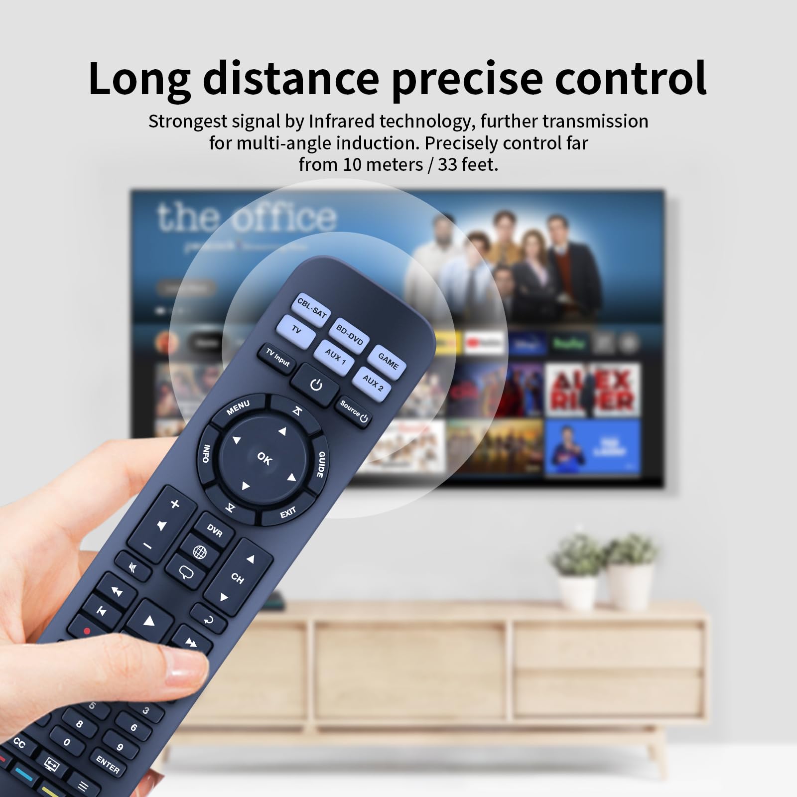 Bose RC-PWS II IR Universal Remote Control Replacement for Solo, CineMate & GS Series II - Compatible with Home Theater & Audio Systems | Perfect for Movie Nights & Music Listening