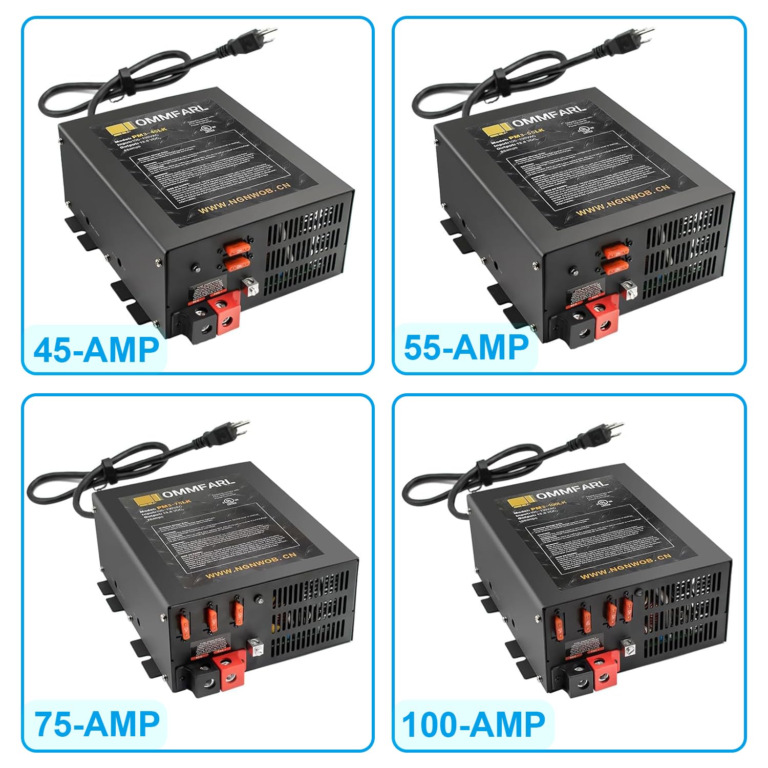 RV Power Converter with Built-in 4-Stage Smart Battery Charger | 55 Amp 12V DC to AC Converter for RVs, Campers & Trailers | Multiple Capacity Options | Perfect for Boondocking & Off-Grid Power Needs