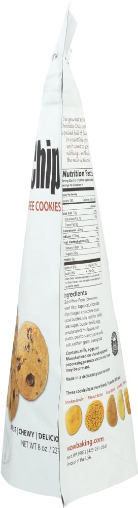 Delicious Wow Baking Chocolate Chip Cookies - 8 oz Bags (Pack of 12) - Perfect for School Lunches, Office Snacks & Holiday Gift Baskets