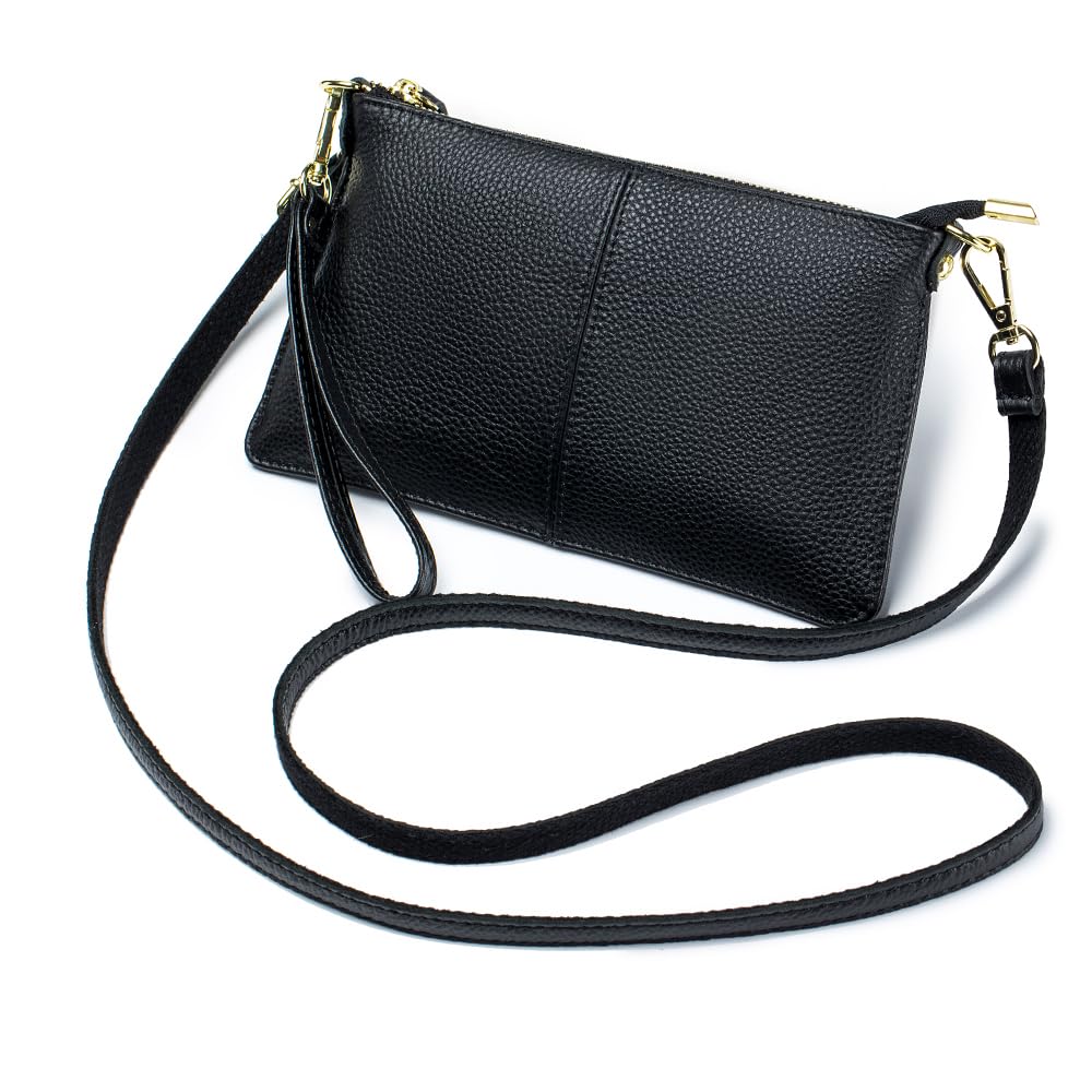 Lecxci Genuine Leather Crossbody Purse for Women - Slim Clutch Phone Wallet with Multiple Card Slots | Perfect for Everyday Use, Travel & Night Out