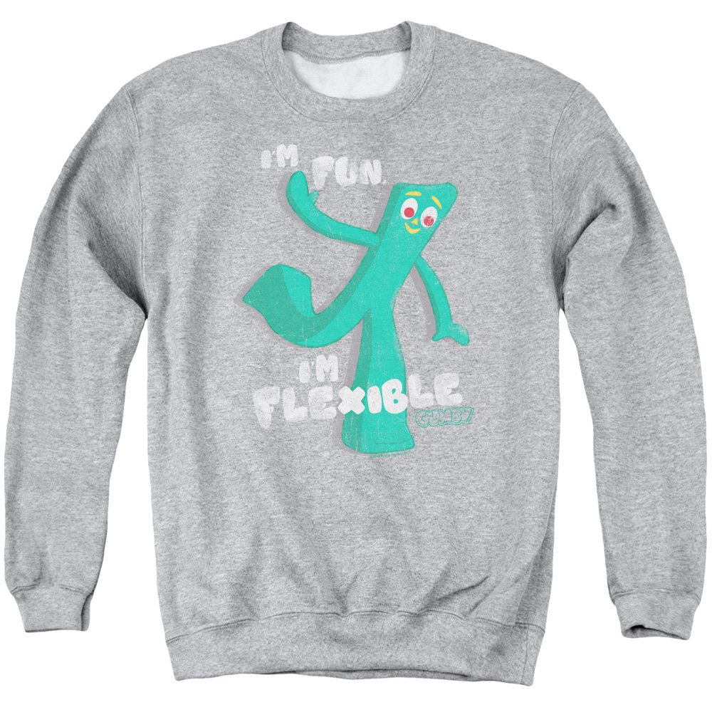 Gumby Flex Unisex Crewneck Sweatshirt for Men & Women - Soft Cotton Blend Pullover for Casual Wear, Lounge & Everyday Comfort