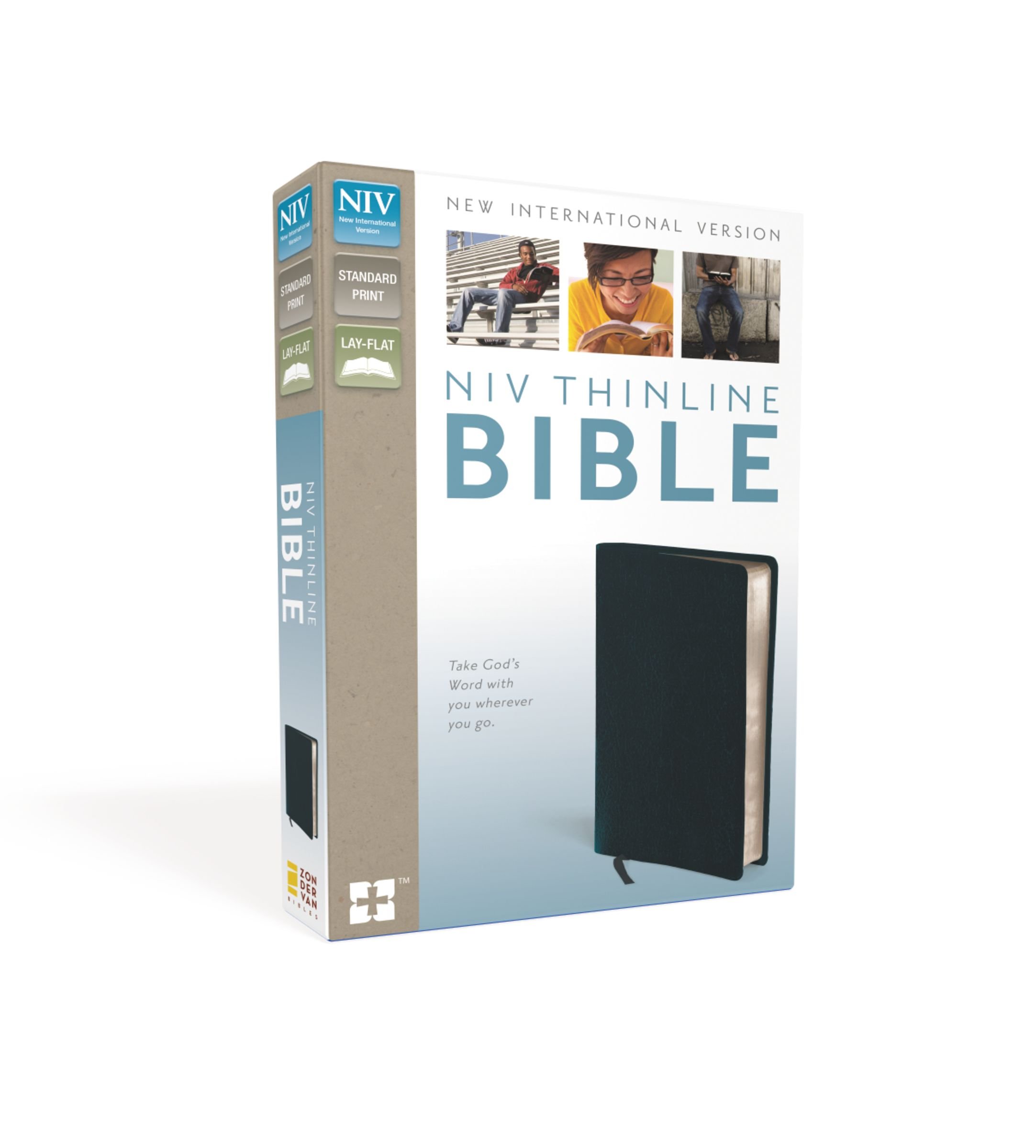 NIV Thinline Bible - Compact Bonded Leather Navy Cover, Red Letter Edition - Perfect for Travel, Church, and Daily Devotions