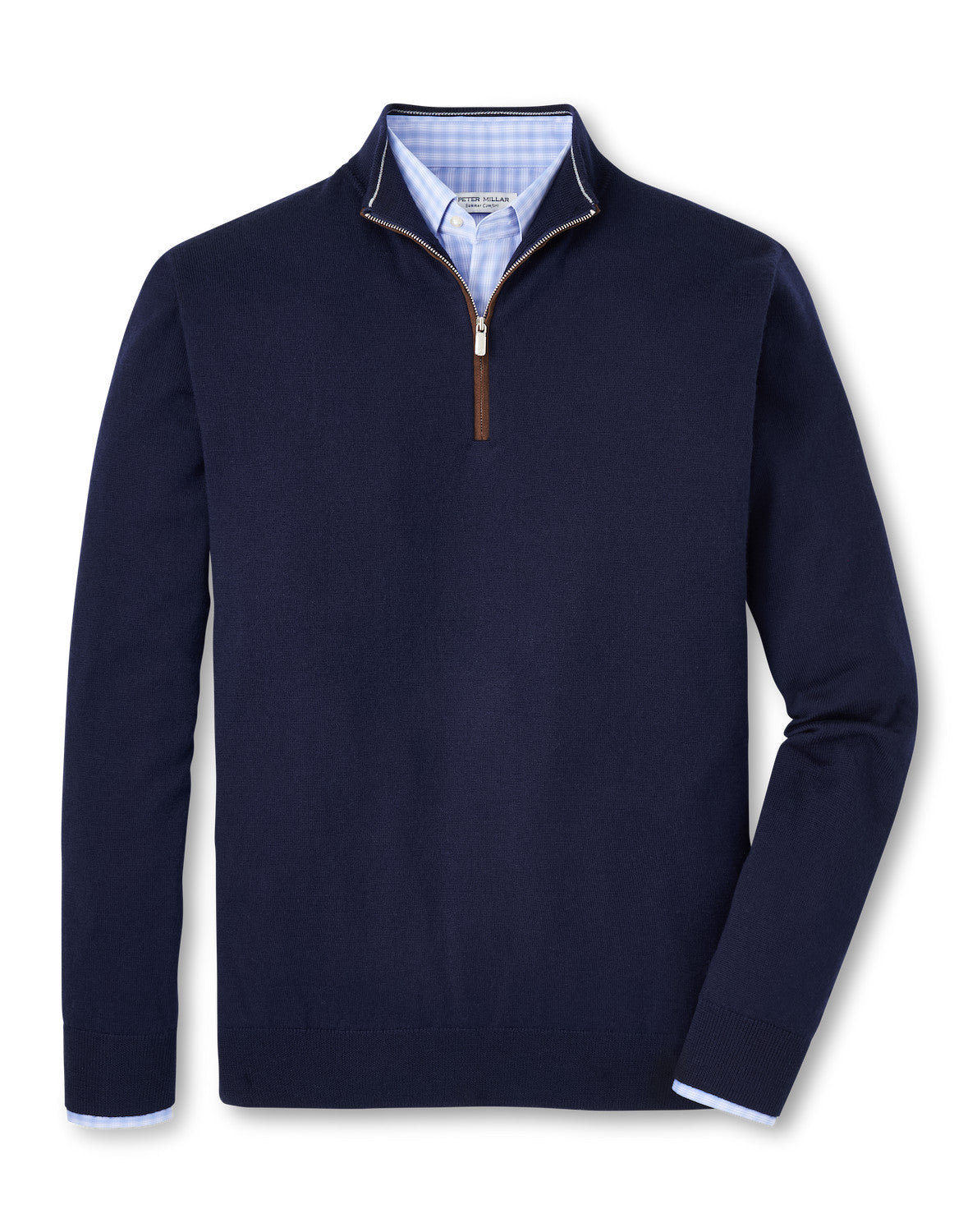 PETER MILLAR SDE TRIM 1/4 ZIP SWEATER - Men's Lightweight Quarter-Zip Pullover for Golf, Travel & Casual Wear