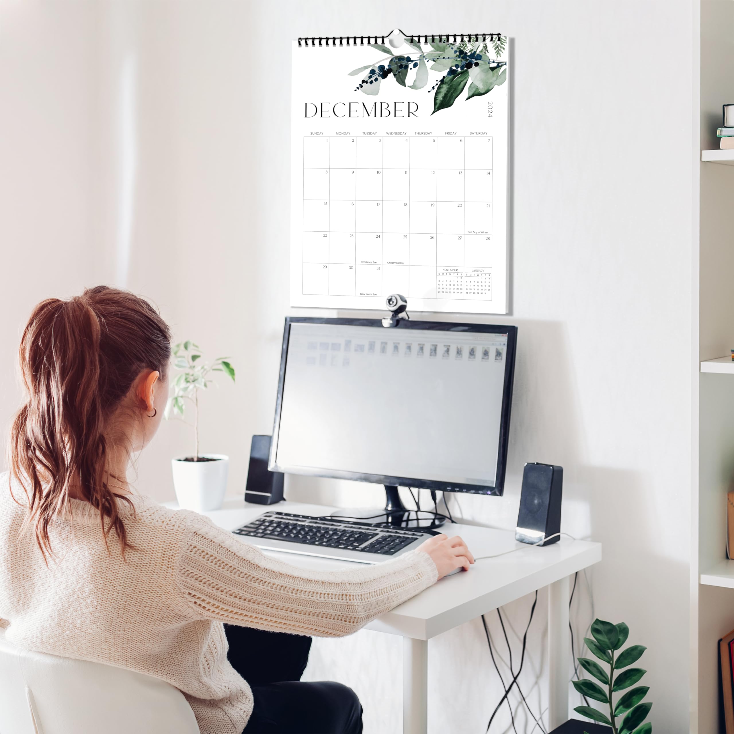 2025 Wall Calendar - June 2024 to December 2025 | Modern Greenery Planner for Home & Office Organization | Perfect for Scheduling, Planning & Gift Giving
