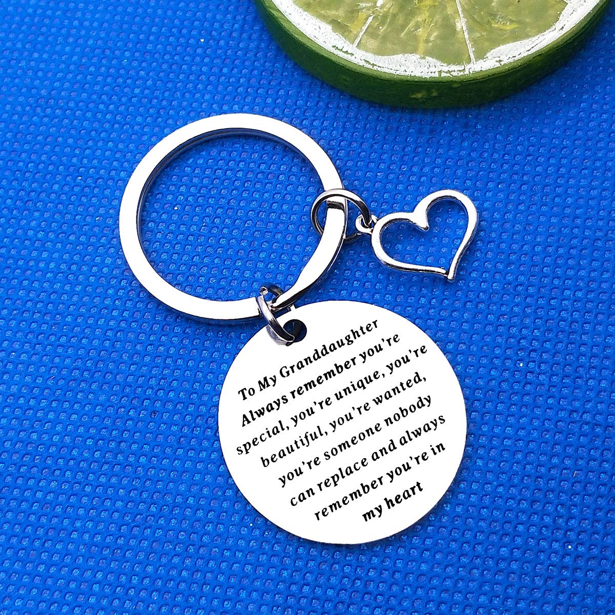 Personalized Inspirational Keychain for Granddaughter - Birthday, Graduation, Christmas Gift from Grandpa, Grandma, Grandfather, Grandmother | Engraved Jewelry Keyring for Special Occasions & Everyday Carry