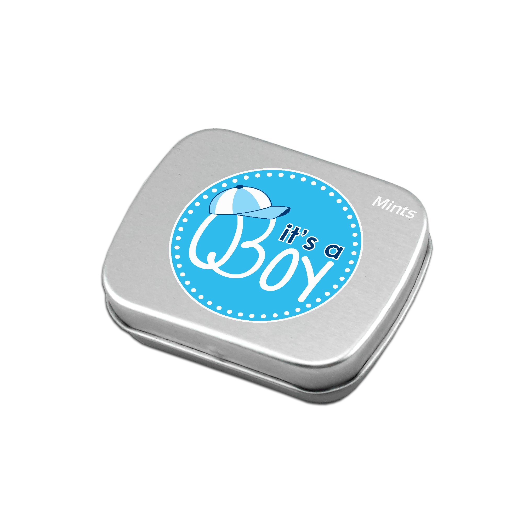 12-Pack Sugar-Free Peppermint Candy in 'It's a Boy' Keepsake Mint Tin - Perfect for Baby Showers, Gender Reveals & Newborn Celebrations