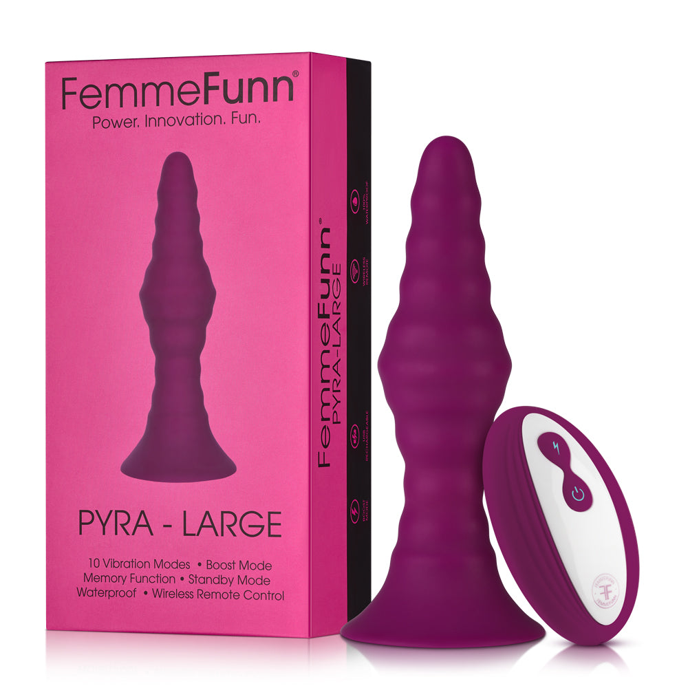 FemmeFunn Pyra Large Remote Control Vibrating Anal Plug - Powerful Rechargeable Adult Toy for Couples Play & Solo Pleasure