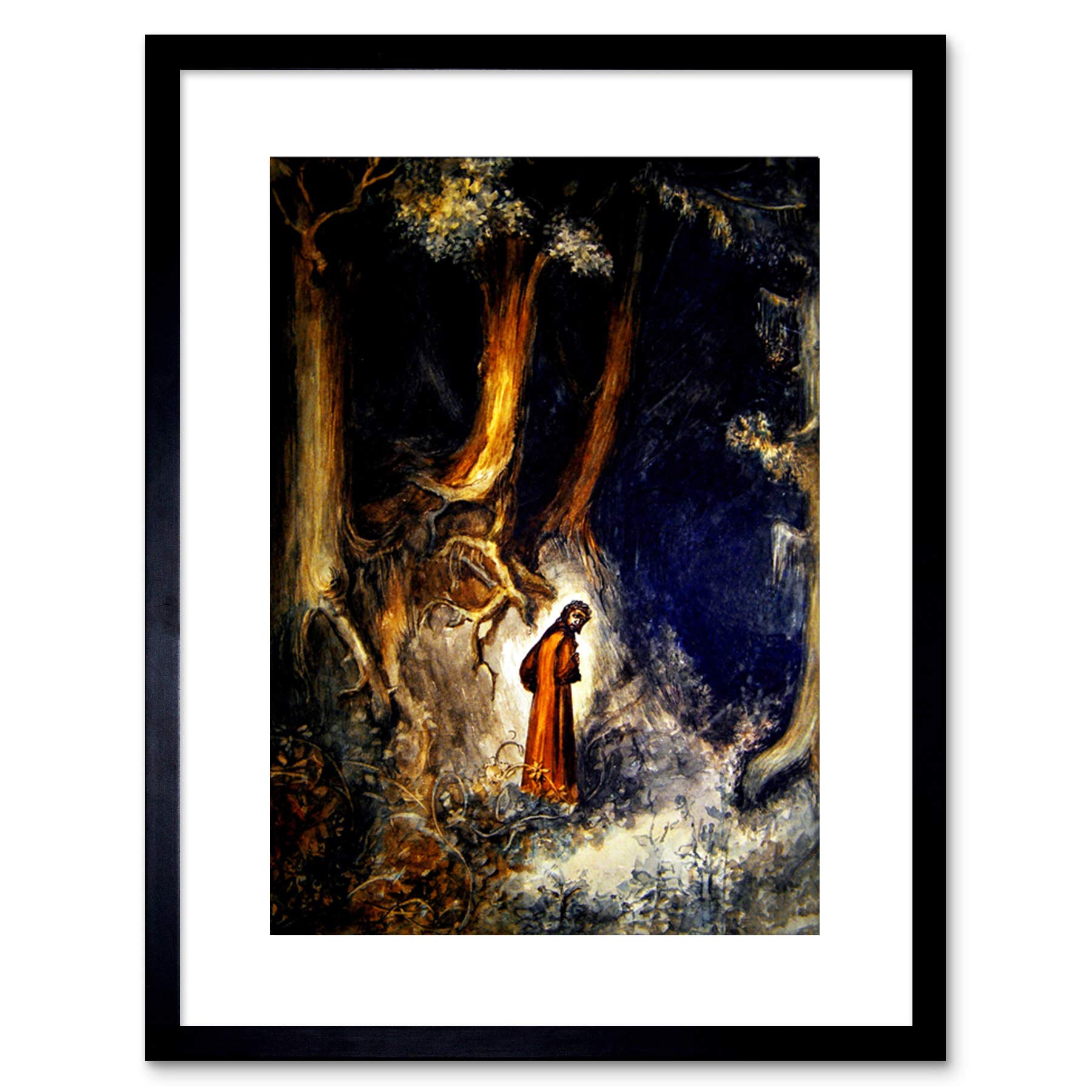 Divine Comedy by Dante Alighieri - Dore's Dark Forest & Hell Framed Art Print 97x11452 - Perfect for Home Decor, Office & Gothic Art Collections
