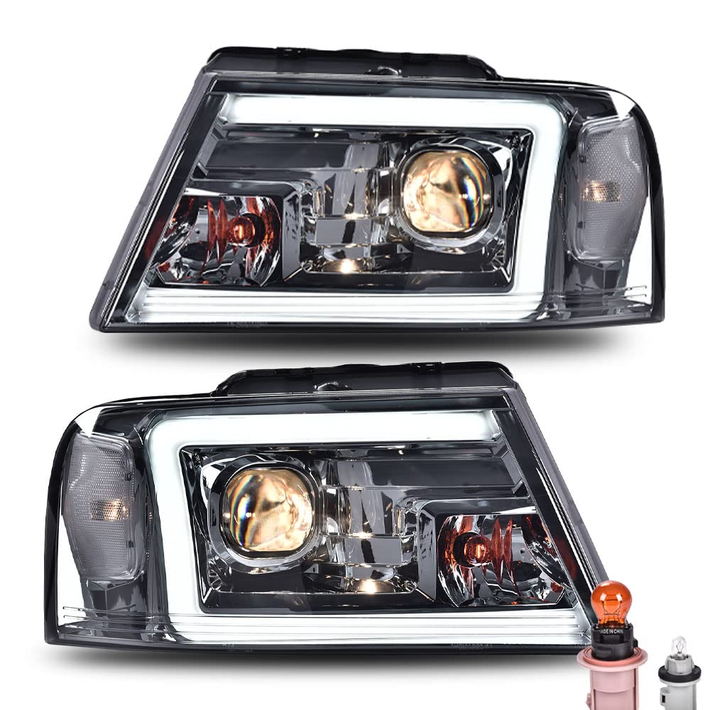 G-PLUS LED DRL Headlights for Ford F150 & Lincoln Mark Lt - Smoky Lens - Driving Lights