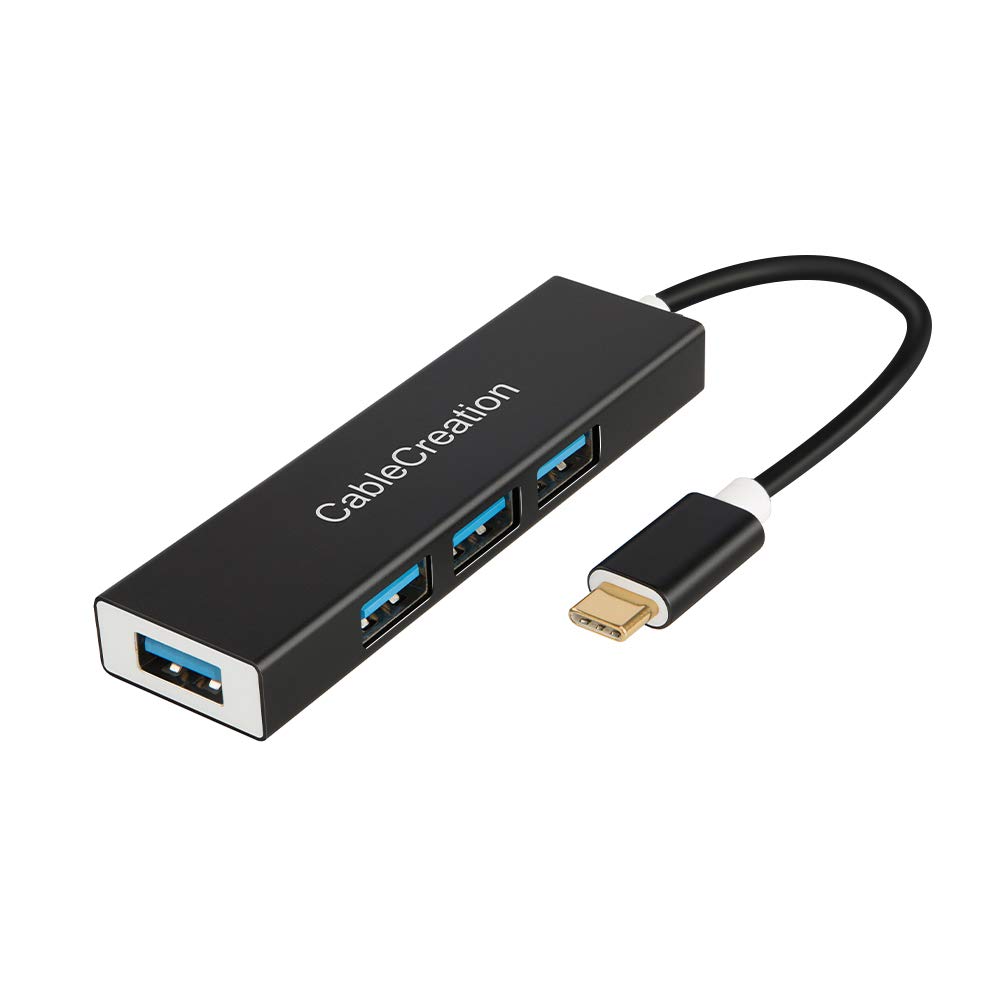 CableCreation 4-Port USB C Hub Adapter - Thunderbolt 3 to USB 3.0 Splitter for MacBook Pro/Air, iPad Pro, iMac, Dell, Samsung | Connect Flash Drives, Mouse, Keyboard & External HDD | Perfect for Home Office, Remote Work & Mobile Computing