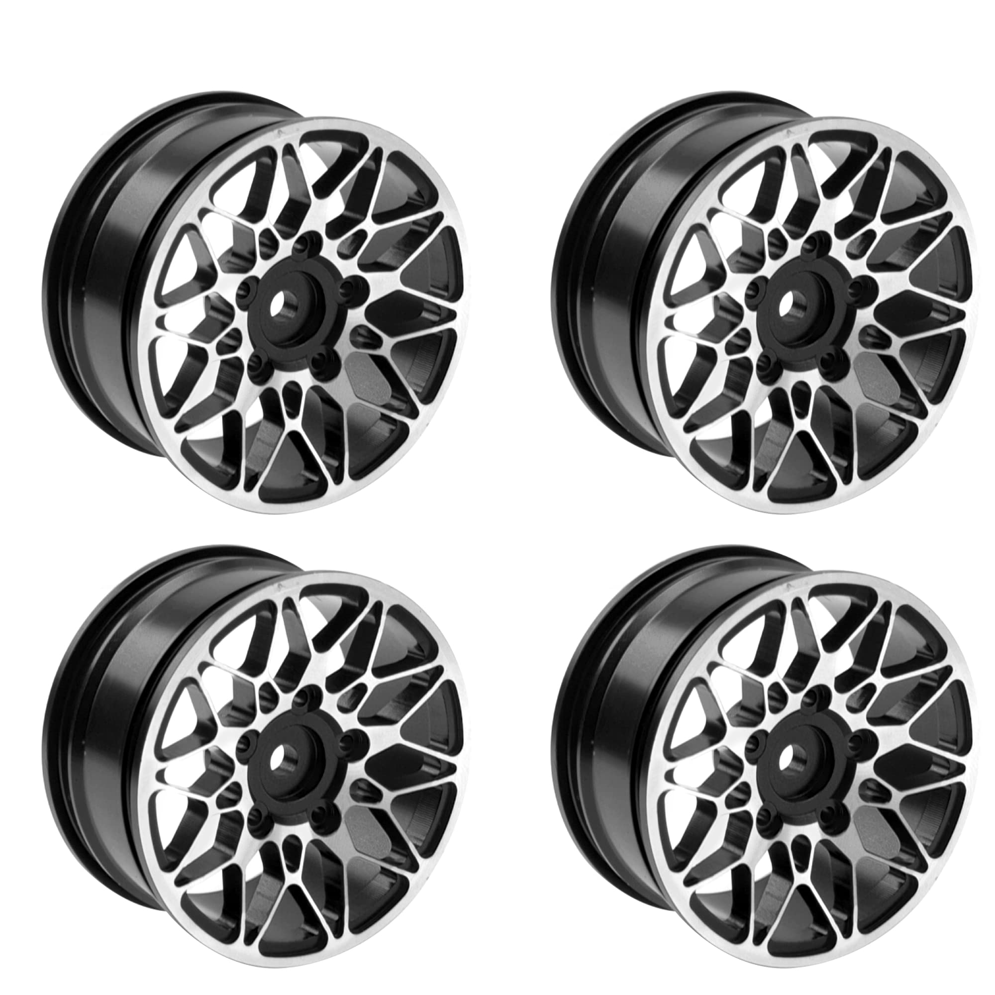 ShareGoo 12mm Hex Metal Wheel Rims for 1/10 RC Drift & On-Road Racing - Compatible with HSP, Tamiya, Kyosho, RedCat, Sakura, WLtoys - Universal Black RC Car Wheels for Touring & Drift Scenes