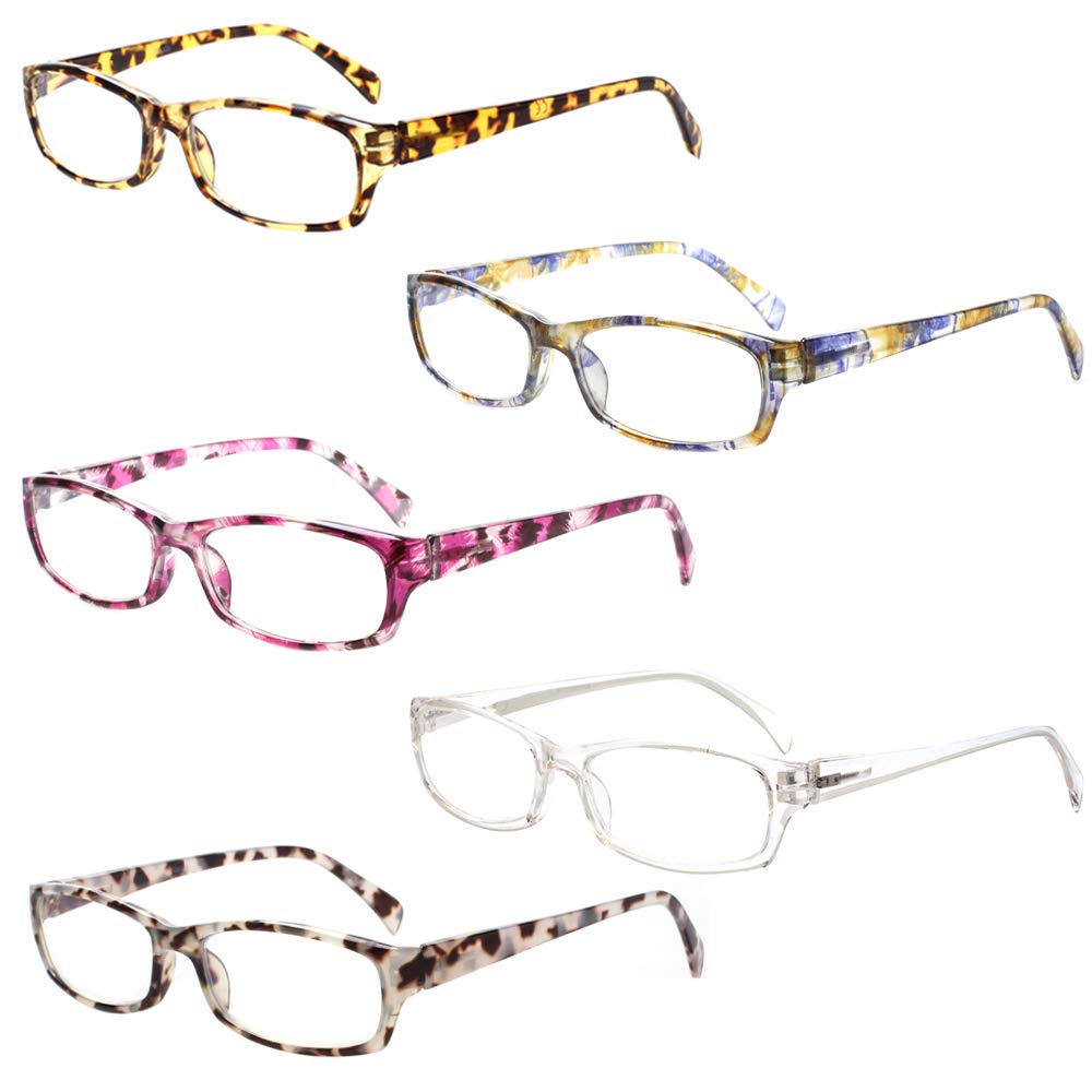 5-Pack Blue Light Blocking Reading Glasses - Anti-Eyestrain Computer Glasses for Women & Men - Perfect for Office Work, Gaming & Screen Time