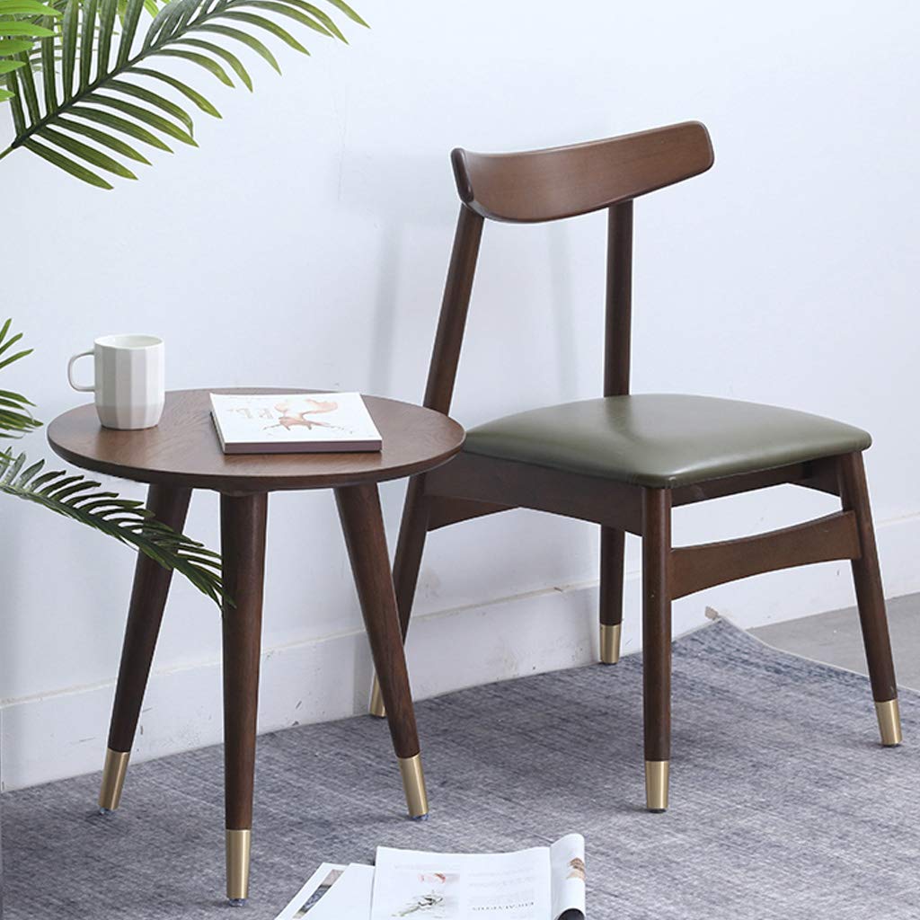 Round Coffee Table with Wooden Top & Copper Feet - 50 x 50 cm Small End Table for Living Room, Bedroom | Modern Accent Furniture | Perfect for Reading Nook, Lounge Area & Home Decor