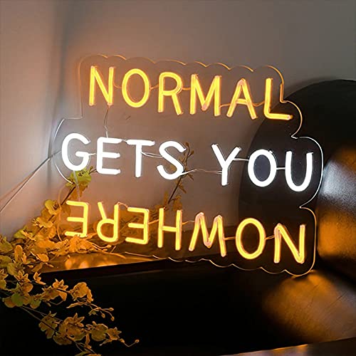 24x16.2 Inch Vivid LED Neon Sign - 'New Normal Gets You Nowhere' Beer Themed Wall Decor Light (ASD-769) | Perfect for Bar, Man Cave, Game Room & Home Decor