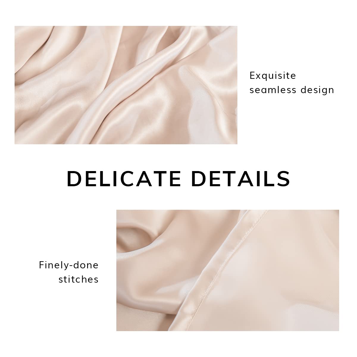 PROMEED 100% Mulberry Silk Flat Sheet - 23 Momme Grade 6A Luxury Cooling Bed Sheet for Sensitive Skin (Champagne, Twin/Twin XL) | Hypoallergenic & Breathable for Hot Sleepers, Perfect for Allergy Relief & Temperature Regulation