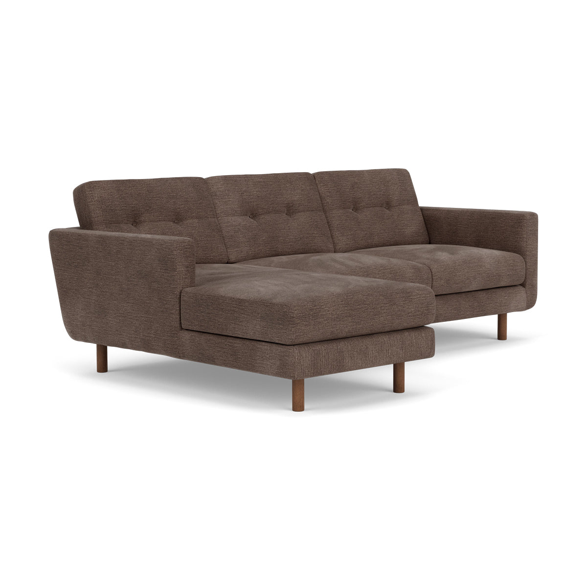 Conrad Fabric Left Chaise Sofa - Modern L-Shaped Sectional Couch with Reversible Chaise Lounge for Living Room, Apartment & Home Theater Comfortable Seating