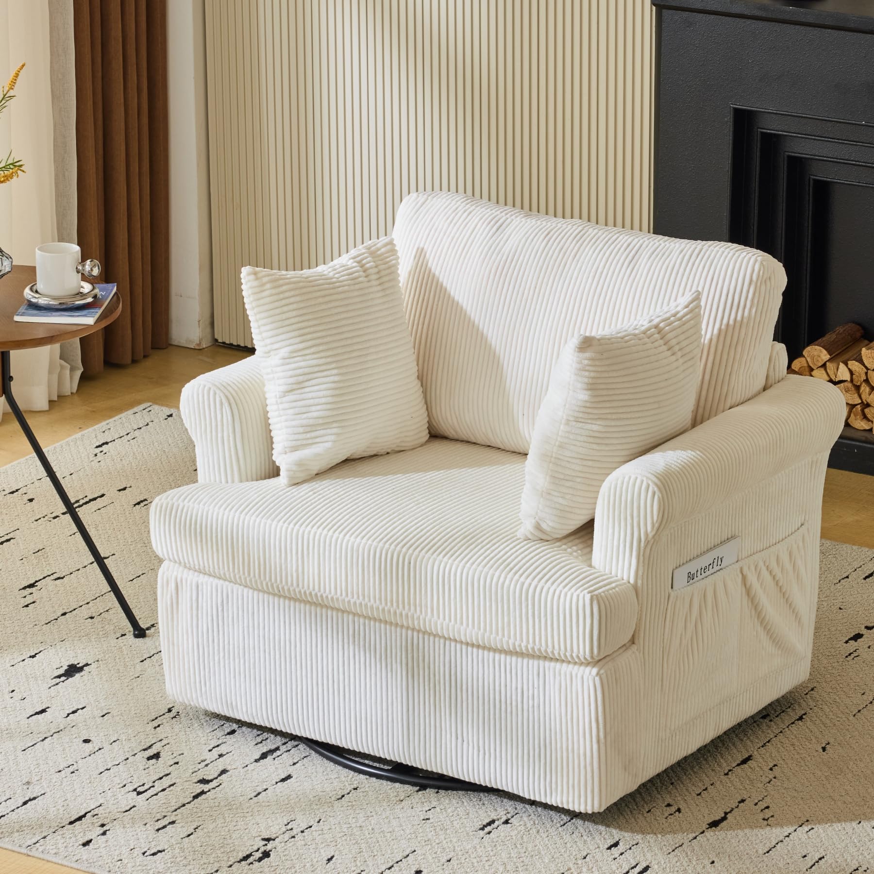 Karl Home Oversized Swivel Accent Chair - 39