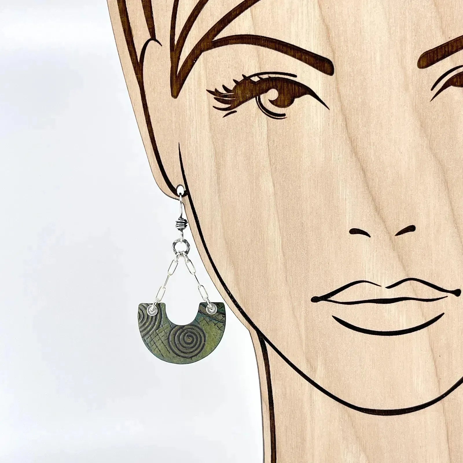Green Copper Earrings with Sterling Silver Accents - Handmade Boho Jewelry for Women, Gift for Her | Perfect for Weddings, Parties & Everyday Wear