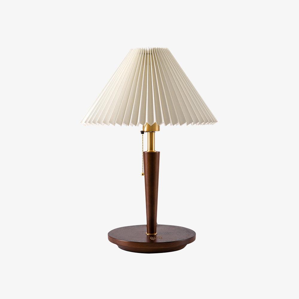Elegant Cone Pleated Fabric Table Lamp - Modern Home & Office Lighting for Bedroom, Living Room, and Study Desk Decor