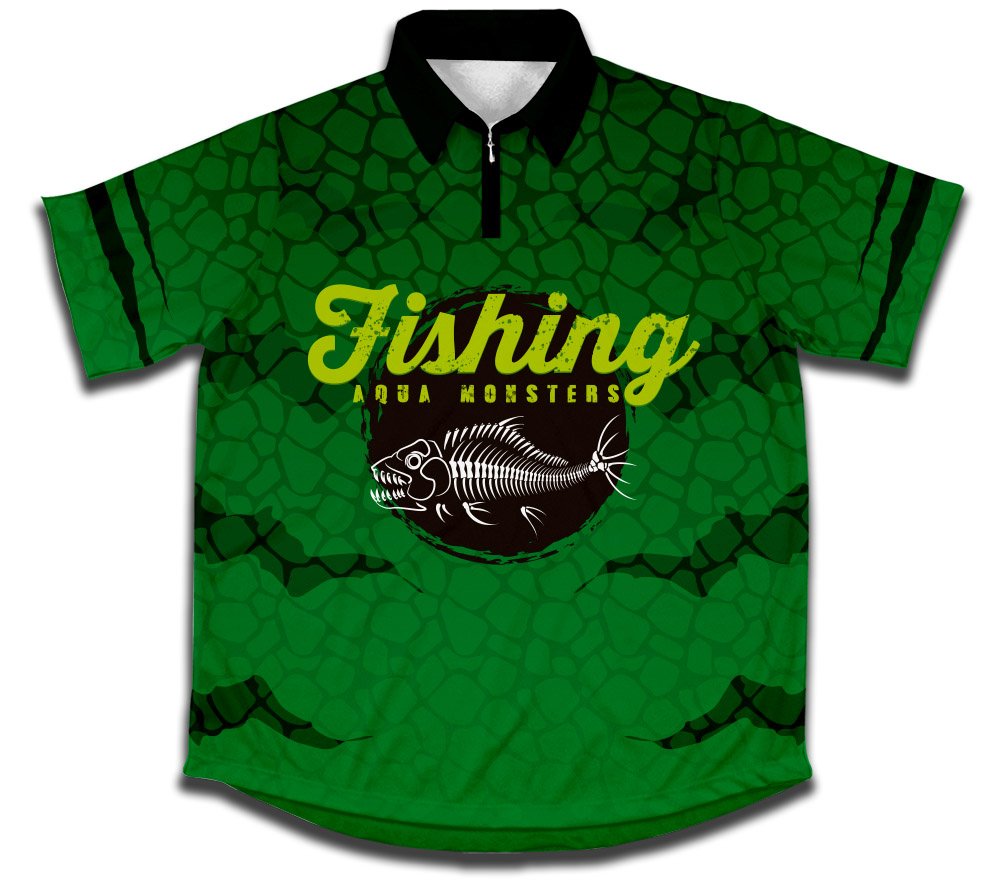 ScudoPro Aqua Monster Fishing Jersey - UV Protection Quick Dry Performance Shirt for Saltwater & Freshwater Fishing - Ideal for Bass, Trout, and Offshore Angling Adventures