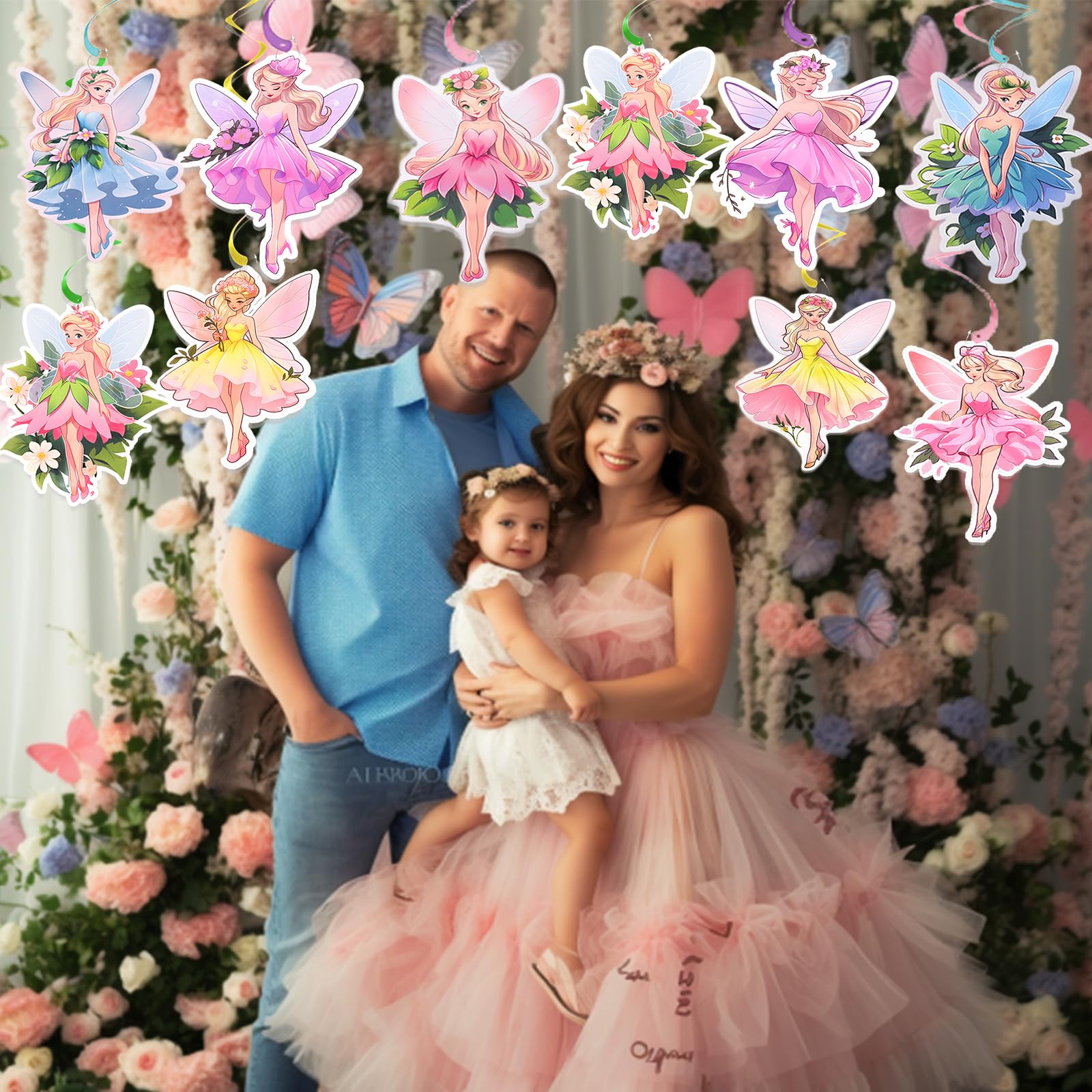 18PCS Fairy Party Decorations Set - First Birthday Decor, Butterfly & Flower Baby Shower Supplies for Girls - Perfect for Garden Parties, Fairy Themed Events & Magical Celebrations