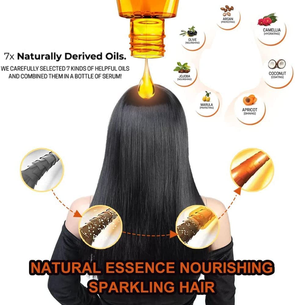 ShineStudio Anti-Frizz Hair Serum with Moroccan Argan Oil - Smoothing Hair Treatment for Dry, Damaged Hair - Fast Absorbing, Deep Nourishing Hair Oil (1pc) - Perfect for Daily Frizz Control & Salon-Quality Shine at Home