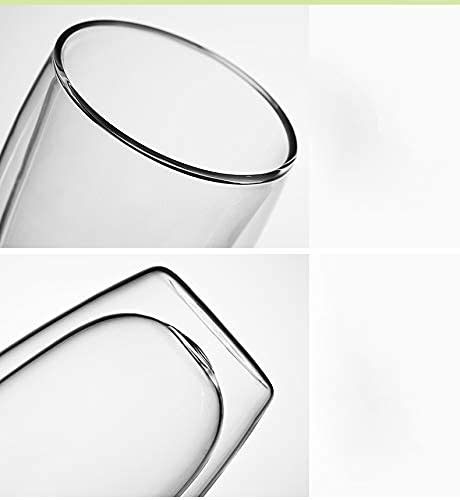 Premium Double Wall Insulated Glass Coffee Mugs - Set of 2 Clear 8oz (250ml) Cups for Hot & Cold Drinks - Perfect for Home, Office, and Cafe Use