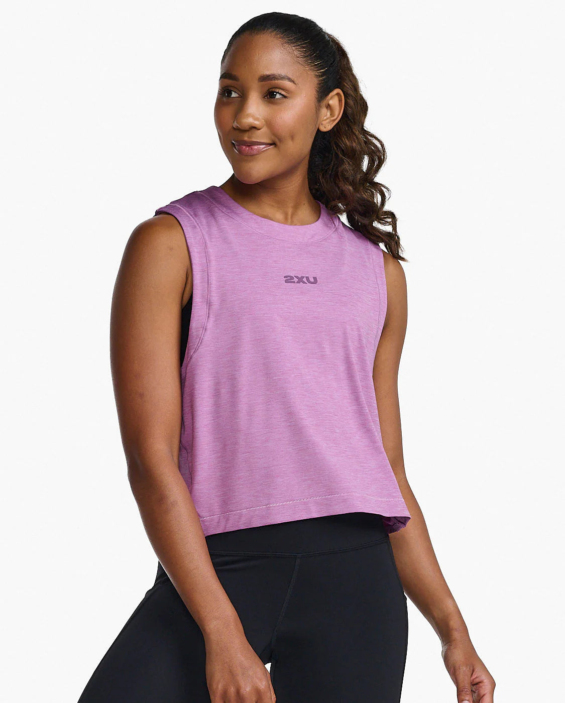 Motion Crop Tank Top in Mauve - Women's Athletic Workout Shirt for Yoga, Running & Gym