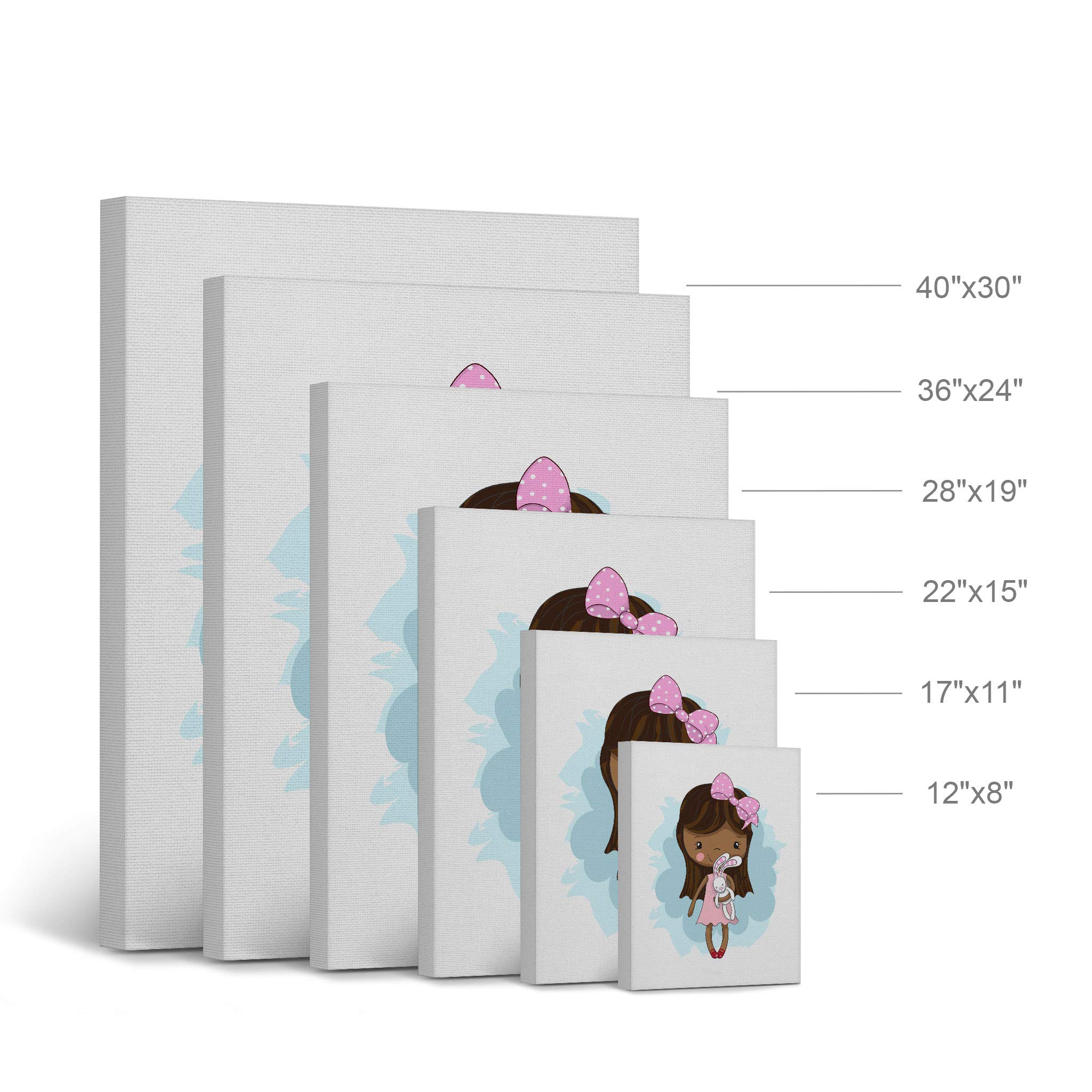 Smile Art Design Cute Pink Dressed African American Girl Canvas Wall Art - 12x8 Inches, Ready to Hang, Nursery Decor, Kids Room Decor, Baby Room Wall Art, Made in USA | Perfect for Children's Bedrooms, Playrooms & Daycare Centers