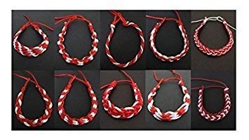 Handmade Bulgarian Martenitsa Bracelets - Set of 7 Traditional Red & White Charm Bracelets for Good Luck & Spring Celebration | Perfect for Gifts, Festivals & Cultural Events